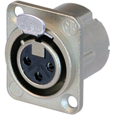 Neutrik - Base Xlr, Femmina a 3 punti, Argento, Nichel, Tipo D