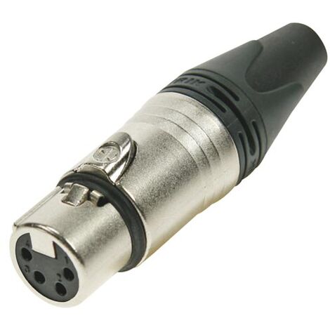 Neutrik - Connecteur de câble xlr, 4 broches femelles, contacts argentés, boîtier nickelé.