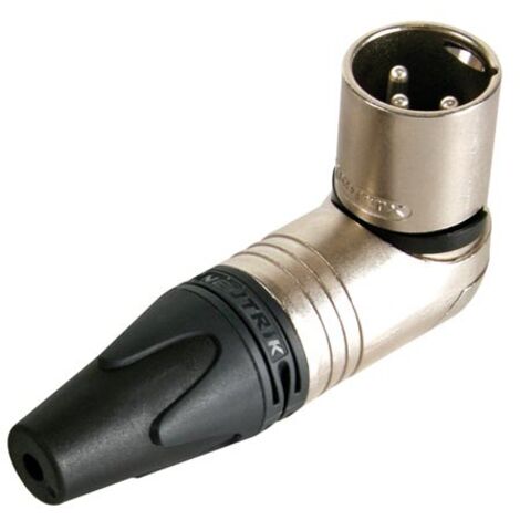 Neutrik - connettore cavo xlr maschio 3 poli angolo retto alloggiamento in nichel contatti argento