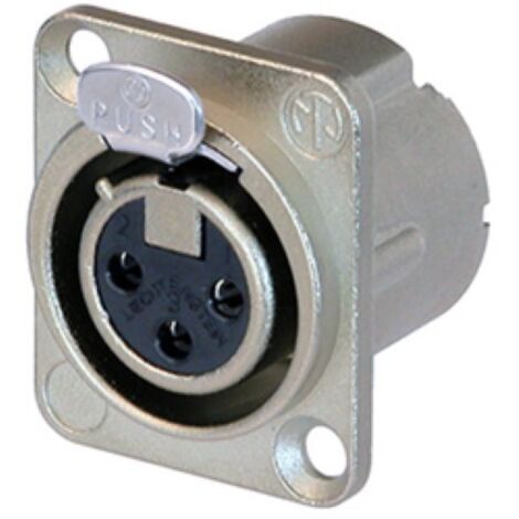 Neutrik - Embase Xlr, 3 Points Femelle, Argente, Nickel, Type D