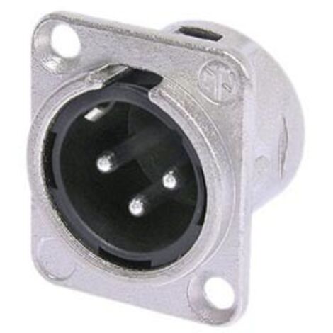 Neutrik - Embase Xlr, 3 Points Male, Argente, Nickel, Type D