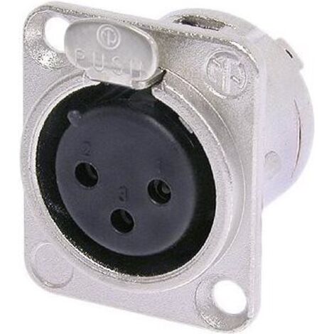 Neutrik NC3F-DL-1 Connettore XLR Presa a pannello contatti dritti Numero Poli (num): 3 Argento 1 pz.