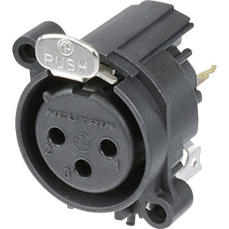 Neutrik NC3FAV1 XLR-Steckverbinder Flanschbuchse, Kontakte gerade Polzahl: 3 Schwarz 1 St.