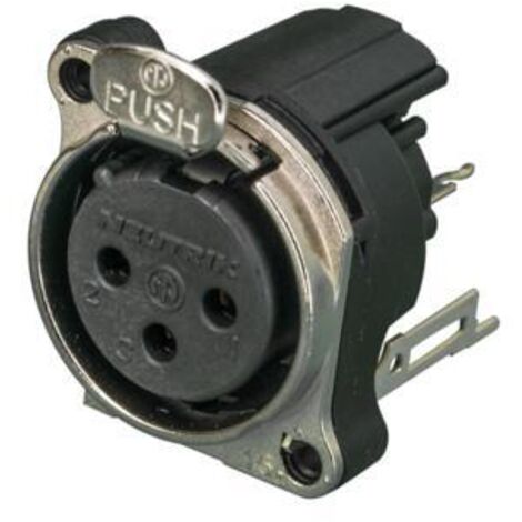 Neutrik NC3FBV2 Connettore XLR Presa a pannello contatti dritti Numero Poli (num): 3 Nero 1 pz.