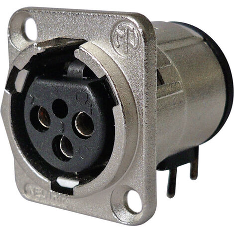Neutrik NC3FD-H-0 XLR-Steckverbinder Flanschbuchse, Kontakte gewinkelt Polzahl: 3 Silber 1 St.