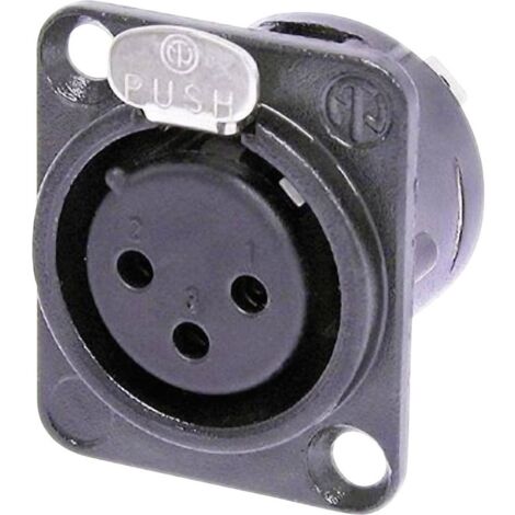 Neutrik NC3FD-L-BAG-1 Connettore XLR Presa a pannello contatti dritti Numero Poli (num): 3 Nero 1 pz.