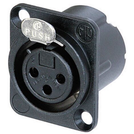 Neutrik NC3FD-LX-B Connettore XLR Presa a pannello contatti dritti Numero Poli (num): 3 Nero 1 pz.