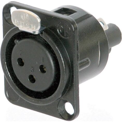 Neutrik NC3FD-S-1-B Connettore XLR Presa a pannello contatti dritti Numero Poli (num): 3 Nero 1 pz.