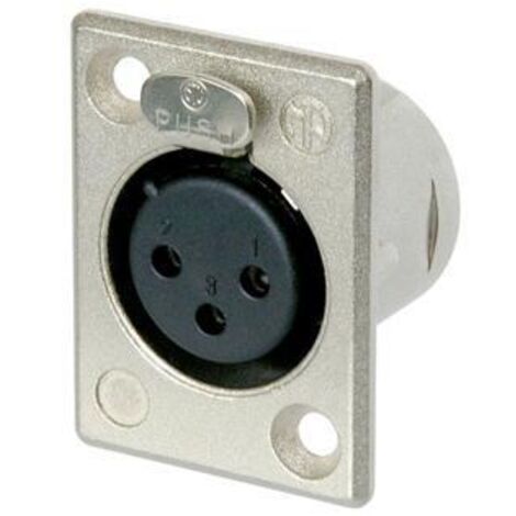 Neutrik NC3FP-1 Connettore XLR Presa a pannello contatti dritti Numero Poli (num): 3 Argento 1 pz.