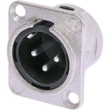 Neutrik NC3MDL1 Connettore XLR Spina a pannello contatti diritti Poli: 3 Argento 1 pz.