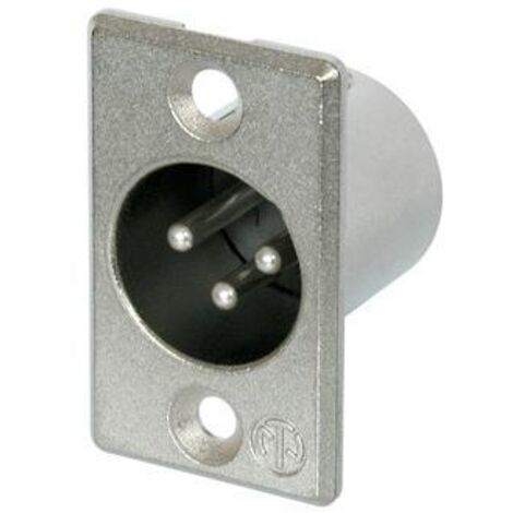 Neutrik NC3MP Connettore XLR Spina a pannello contatti diritti Numero Poli (num): 3 Argento 1 pz.