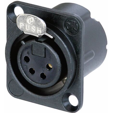 Neutrik NC4FD-LX-B Connettore XLR Presa a pannello contatti dritti Numero Poli (num): 4 Nero 1 pz.