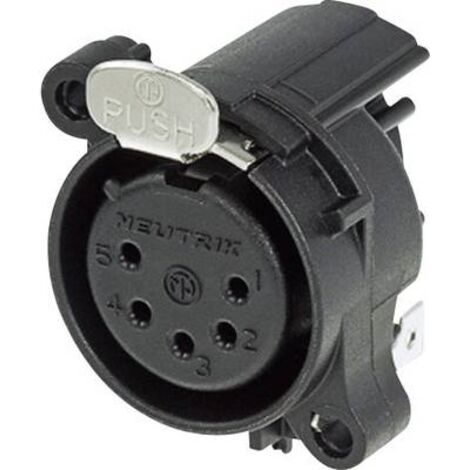 Neutrik NC5FAH Connettore XLR Presa a pannello contatti angolati Numero Poli (num): 5 Nero 1 pz.