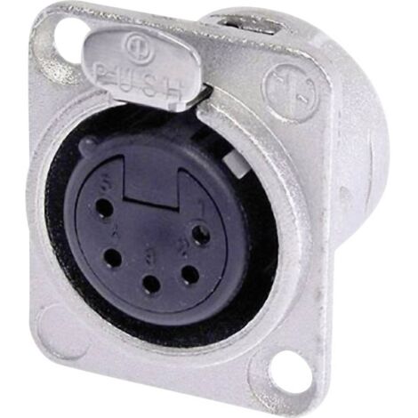 Neutrik NC5FD-L-1 Connettore XLR Presa a pannello contatti dritti Numero Poli (num): 5 Argento 1 pz.