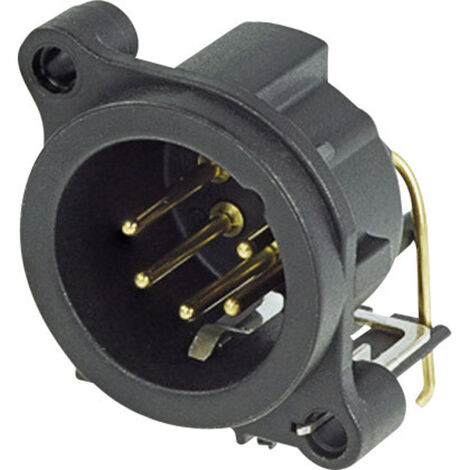 Neutrik NC5MAH XLR-Steckverbinder Flanschstecker, Kontakte gewinkelt Polzahl: 5 Schwarz 1 St.