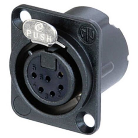 Neutrik NC6FD-LX-B-CON Connettore XLR Presa a pannello contatti dritti Numero Poli (num): 6 Nero 1 pz.