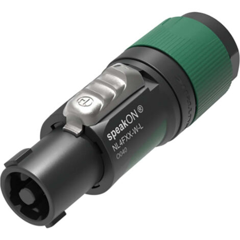 Neutrik NL4FXX-W-L Connettore per altoparlanti Spina dritta Numero Poli (num): 4 Nero-Verde 1 pz.