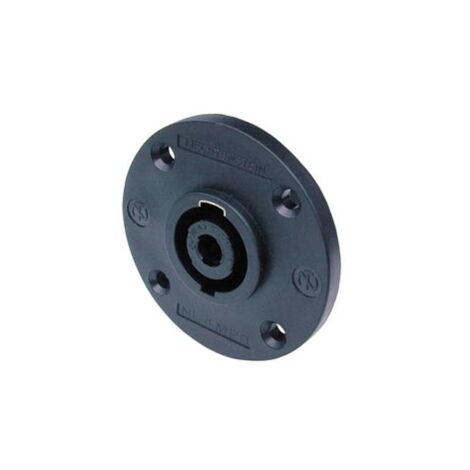 NEUTRIK - SPEAKON EINBAUSTECKER, 4-POLIGER EINBAUSTECKER, SCHWARZ, D-GRÖßE, RUNDER FLANSCH