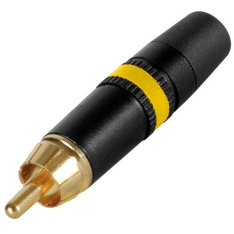 Neutrik - Stecker (rca) - vergoldete Kontakte - gelber Ring