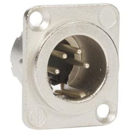 NEUTRIK - XLR, 4-PIN Stecker, versilbert, Metallgehäuse in D-Form