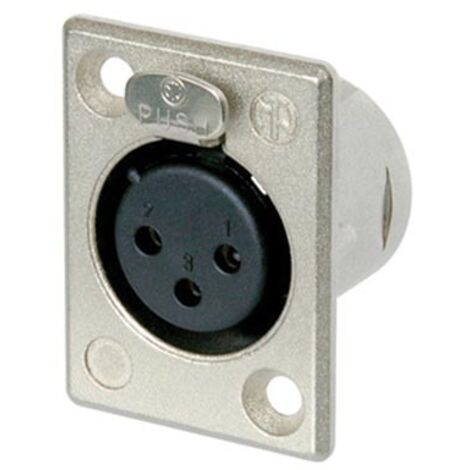 Neutrik - xlr Einbaubuchse - 3 Stifte - versilberte Kontakte - vernickeltes Gehäuse - Silberkontakte