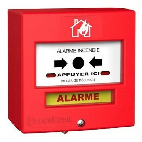 Neutronic – Déclencheur manuel filaire type A – Alimentation électrique – Montage en surface ou encastré – Certifié NF et EN 54-11