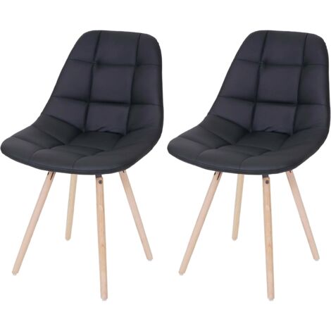 [NEUWERTIG] 2er-Set Esszimmerstuhl HHG-668 II, Stuhl Küchenstuhl, Retro 50er Jahre Design Kunstleder schwarz