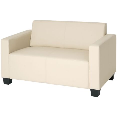 [NEUWERTIG] 2er Sofa Couch Moncalieri Loungesofa Kunstleder creme
