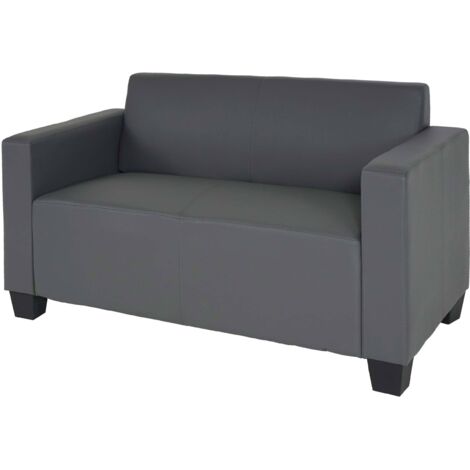 [NEUWERTIG] 2er Sofa Couch Moncalieri Loungesofa Kunstleder dunkelgrau