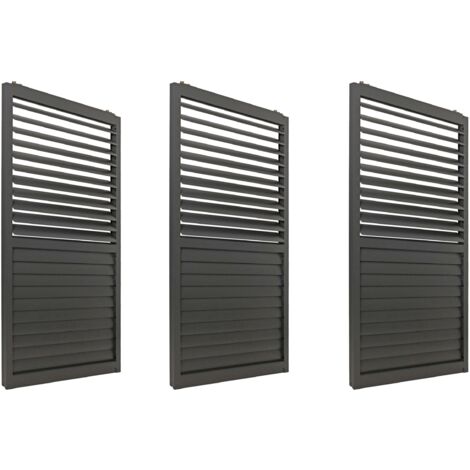 [NEUWERTIG] 3er-Set Aluminium Schiebetür für Pergola HHG-495, Terrassenüberdachung, Lamellenpaneel Modul, 206x272cm anthrazit
