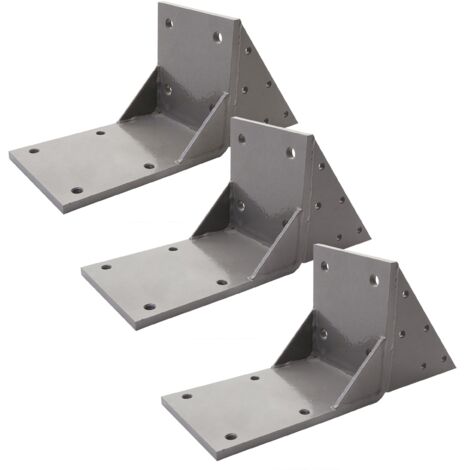 [NEUWERTIG] 3er-Set Dachsparrenadapter für Kassetten-Markise HHG-658, Dachsparren Halterung Adapter grau
