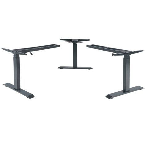 [NEUWERTIG] 3in1 Gestell HHG-758, variables Tischgestell, elektrisch höhenverstellbar Memory 47kg anthrazit-grau