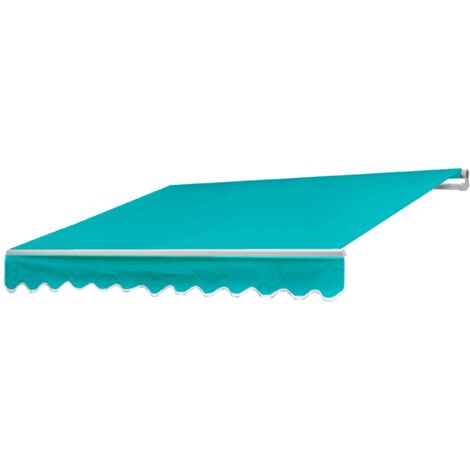 [NEUWERTIG] Alu-Markise HHG-986, Gelenkarmmarkise Sonnenschutz 5x3m Polyester Türkis