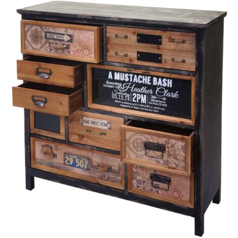 [NEUWERTIG] Apotheker-Schrank HHG-315, Kommode, Tanne Holz massiv Vintage Shabby-Look 90x90x32cm