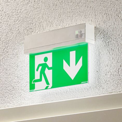 [NEUWERTIG] Arcchio Led Notleuchte Sicherheitslampe Akku Plexiglas Weiß Grün 19,8 Cm Hoch B-Ware