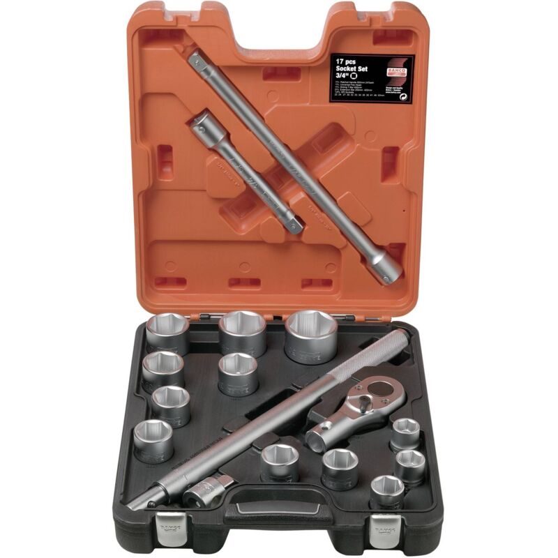 Image of [NEUWERTIG] B-Ware Bahco Steckschlüsselsatz Set Ratsche 17teilig Slx 17 Werkzeug 3 4 Zoll