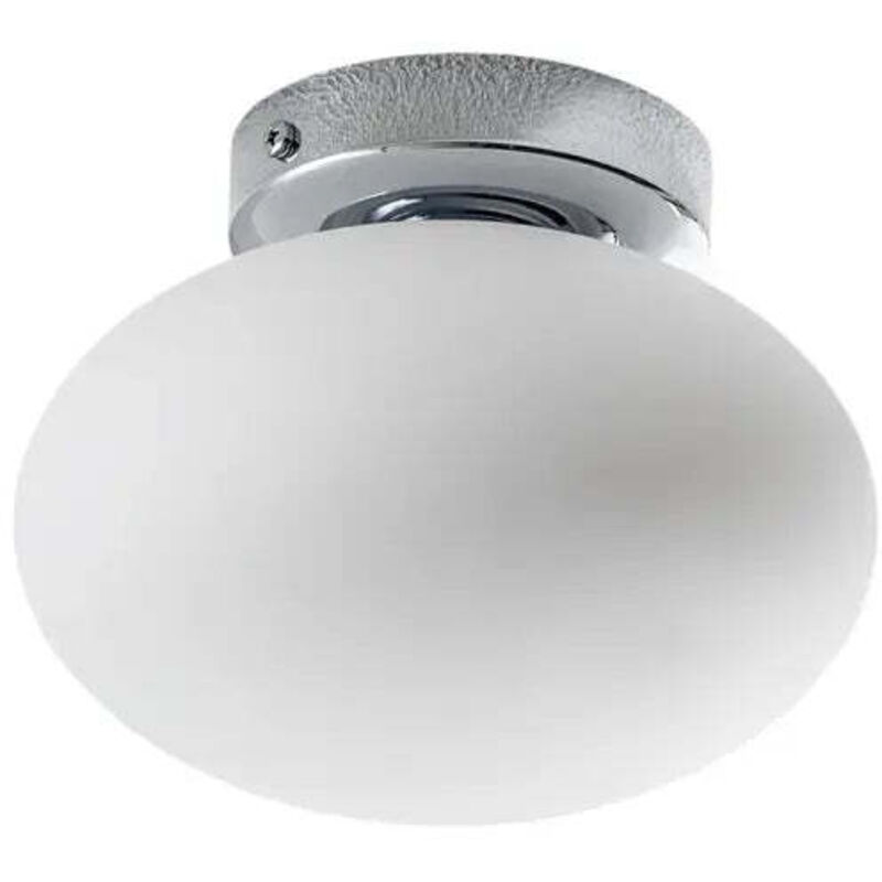 [NEUWERTIG] B-Ware Deckenlampe Pendelleuchte Ufo Glas Metall ø18cm G9 Wohnzimmer Lampe Weiß/Chrom