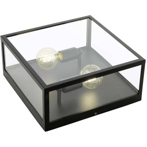 [NEUWERTIG] B-Ware Eglo Eckige Deckenleuchte Charterhouse Deckenlampe Hängeleuchte Lampe Schwarz
