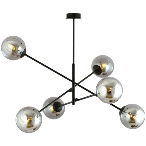 [NEUWERTIG] B-Ware Emibig Lighting Deckenleuchte Lampe Leuchte Linear Schwarz Grafit Sechsflammig