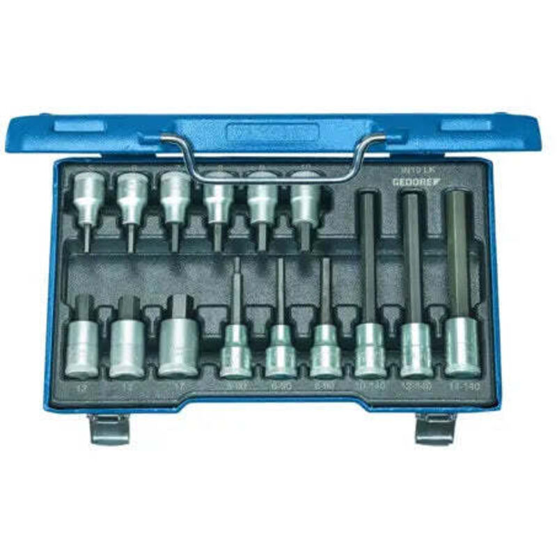 Image of [NEUWERTIG] B-Ware Gedore Schraubendreher Satz Set Innen 6 Kant 1/2 Zoll Blau 15 Teilig 5 17mm