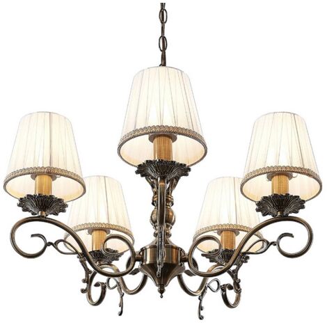 [NEUWERTIG] B-Ware Lindby Finnick Kronleuchter Deckenlampe Deckenleuchte 5 Flammig Lampe Altmessing