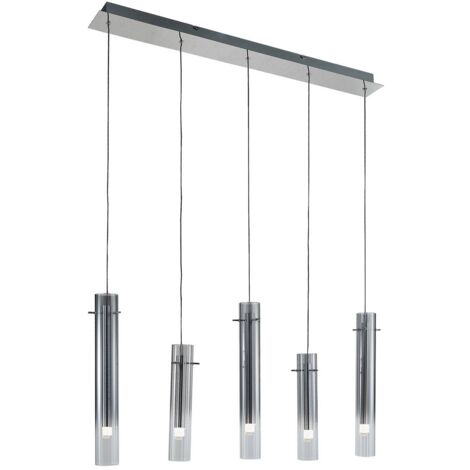 [NEUWERTIG] B-Ware Lucande Led Deckenleuchte Korvitha 5 Flammig Grau Glas Deckenlampe Lampe Spot