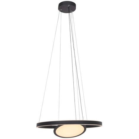 [NEUWERTIG] B-Ware Steinhauer Led Hängeleuchte Ringlux 3 Flammig Schwarz ø 60 Cm Deckenlampe Lampe