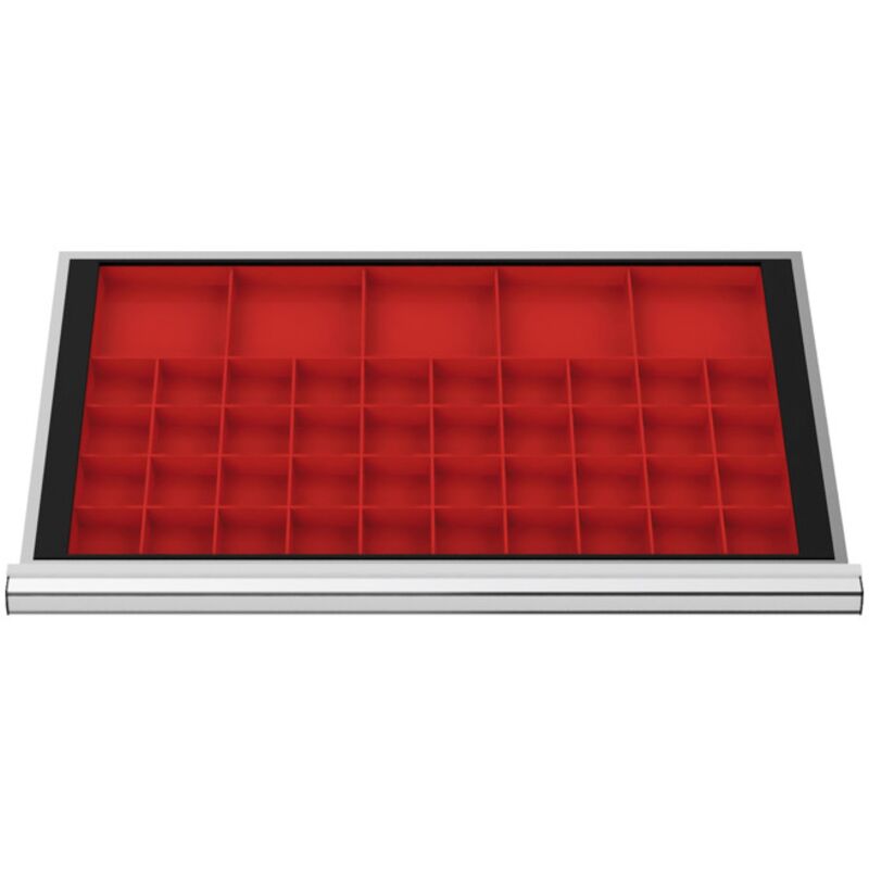 Image of [NEUWERTIG] B-Ware Stier Schubladeneinteilung Einsatz Kleinteilekasten Rot 100 Mm 800x450 Mm 40 Ktk