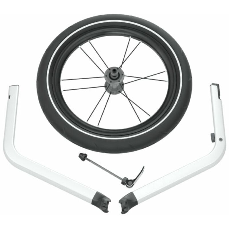 [NEUWERTIG] B-Ware Thule Jogging Set Für Chariot 2 Fahrrad Anhänger Conversion Set Silber