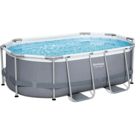 [NEUWERTIG] Bestway Power Steel Frame Pool Schwimmbecken Filterpumpe Oval 305 X 84 Cm 3.668 L B-Ware