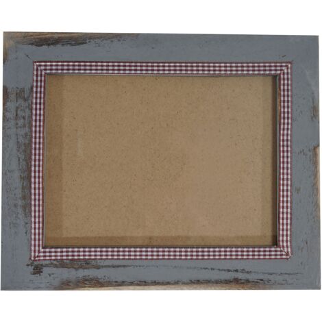 [NEUWERTIG] Bilderrahmen HHG-365, Fotorahmen Holzrahmen, 21x26cm Shabby-Look Landhaus grau