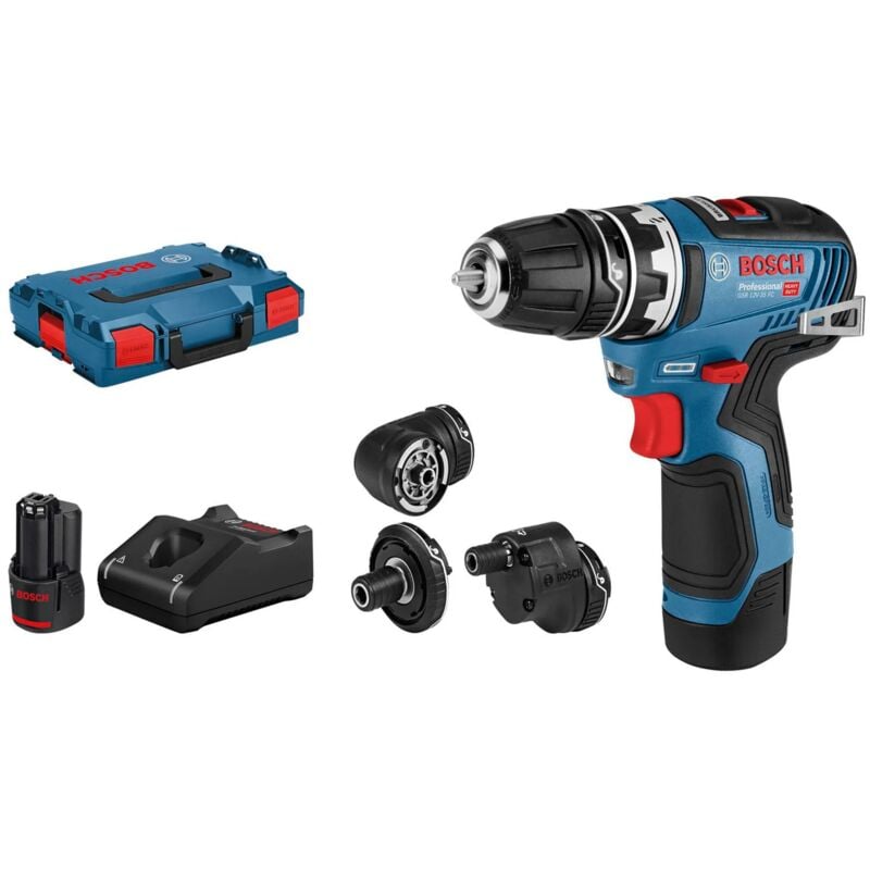 Image of Neuwertig] Bosch Akku Bohrschrauber Schrauber Gsr 12 v 35 Fc 2x3 Ah Li Ion l Boxx Set Akku B-Ware