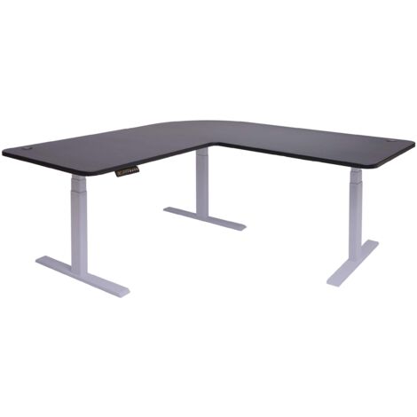 [NEUWERTIG] Eck-Schreibtisch HHG-772, Bürotisch Computertisch elektrisch höhenverstellbar 178x178cm 84kg MVG schwarz, grau