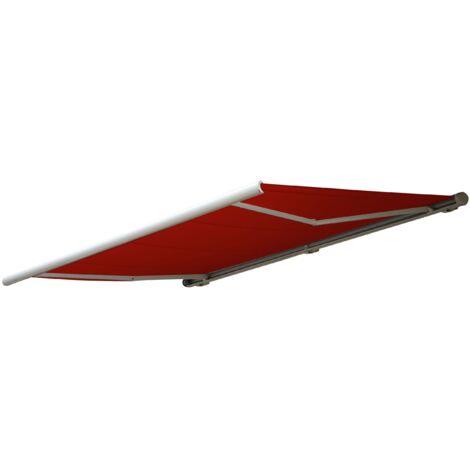 [NEUWERTIG] Elektrische Kassettenmarkise HHG-432, Markise Vollkassette 4x3m Polyester bordeaux-rot